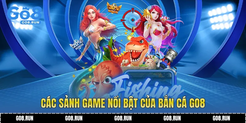 Các sảnh game nổi bật của bắn cá Go8